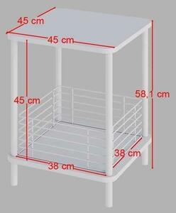 Hanah Home Lerakóasztal Fehér Fekete Pk-0026