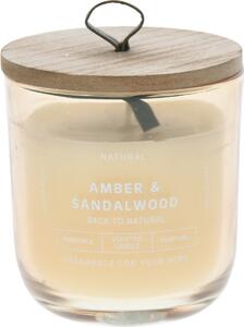 Back to natural, Amber & Sandalwood gyertya üvegben, 250 g