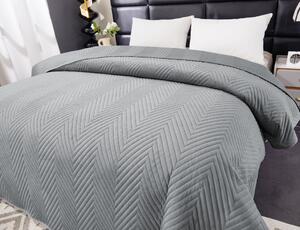 ARROW VELVET szürke bársony ágytakaró mintával Méret: 200 x 220 cm