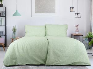 Zöld egyszemélyes krepp ágyneműhuzat 140x200 cm Green Flowers – B.E.S