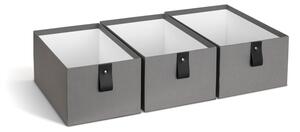 Szürke karton tárolódoboz szett 3 db-os 20,5x29,5x14,5 cm Aston Paper Laminate – Bigso