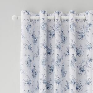 Fehér-kék függöny szett 2 db-os 168x229 cm Lucie Floral Frill – Catherine Lansfield