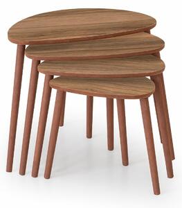 Hanah Home fészekasztal (4 darab) Walnut Nora - Dió