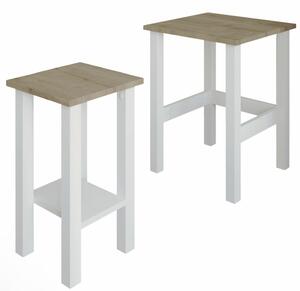Hanah Home Kisasztal szett White Sapphire Oak Gina 2 - fehér, zafír tölgy