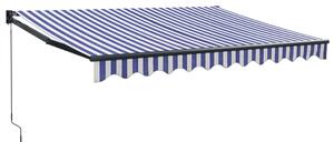 VidaXL kék-fehér szövet és alumínium behúzható napellenző 3,5 x 2,5 m