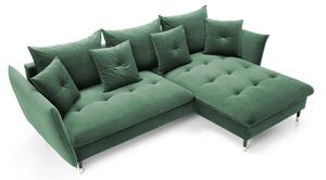 GLAM L alakú kanapé - zöld Oldal: Jobbos
