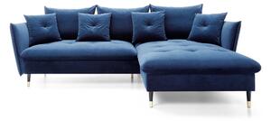 GLAM L alakú kanapé - kék Oldal: Jobbos