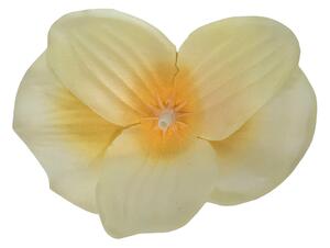Orchidea virágfej 10cm x 8cm sárga művirág - az ár 24 db-os csomagra vonatkozik