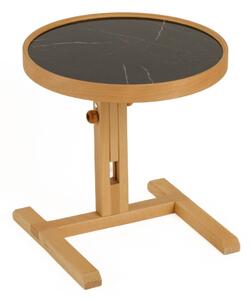 Hanah Home Side Table Oak Black Marble Opus Yuvarlak 40 - tölgy, fekete márvány