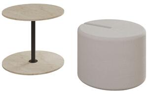 Hanah Home Side Table Set Travertine Vexana - Travertine