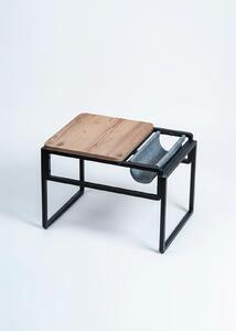 Hanah Home Lerakóasztal Atlantic Pine Black Brut - Atlantic Pine, Black