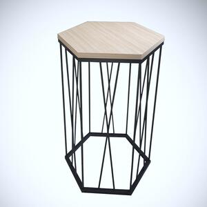 Hanah Home Side Table Oak Black Cetrus - Oak