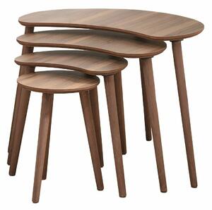Hanah Home egymásba csúsztatható asztal (4 darab) Walnut Moon - Diófa