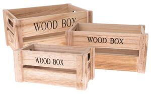 Wood Box fadoboz készlet, 3 db, natúr