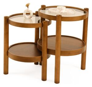 Hanah Home fészekasztal (2 darab) Walnut Ekol 2 - dió
