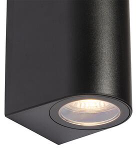 Modern kültéri fali lámpa fekete műanyag ovális 2 fényes - Baleno