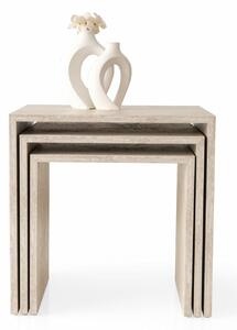 Hanah Home Nesting Table (3 Pieces) Travertine Flex - 9409