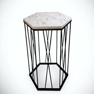Hanah Home Side Table White Black Cetrus - Marmo