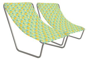 2 db összecsukható tengerparti napozóágy szett SAND LEMON