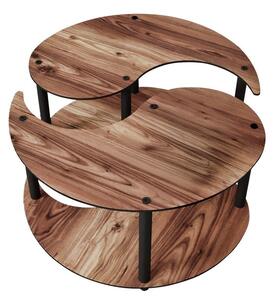 Hanah Home Dohányzóasztal Szett Walnut Yin Yang 2 - Diófa