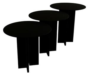 Hanah Home Dohányzóasztal szett Black Leo (55 + 50 + 45) - Fekete