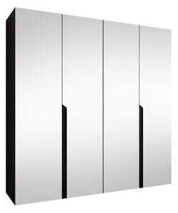 Gardróbszekrény Hartford 591, Laminált forgácslap, 202x200x52cm, Fekete