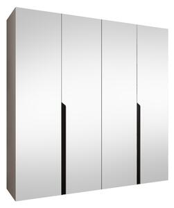 Gardróbszekrény Hartford 591, Laminált forgácslap, 202x200x52cm, Kasmír, Fekete