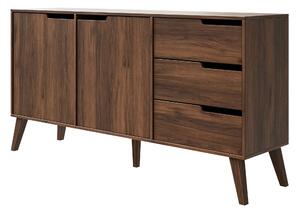 Komód Otis, Laminált forgácslap, 80x160x40cm, Dió