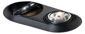 Kerek beépíthető spotlámpa fekete GU10 70 mm 2-fényes - Hubs