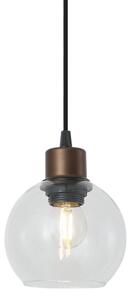 Modern bronz függőlámpa átlátszó üveggel 1 fázisú sínrendszerhez - Iconic Lava