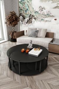 Hanah Home Dohányzóasztal Szett Fekete Yi Yang4L 70 - Fekete