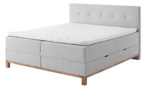 Világosszürke boxspring ágy tárolóhellyel 160x200 cm Catania - Meise Möbel