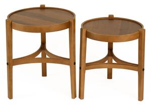Hanah Home Nesting Table (2 Pieces) Walnut Ren 2 - Walnut v2