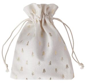 PACK-A-BAG textil zsák, arany fenyőfák 14 x 18 cm