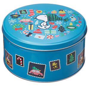 PEANUTS fém tárolódoboz, Snoopy karácsonya Ø 13,5 cm