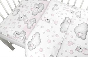 Baby Shop ágynemű huzat 100*135 cm - Csillagos maci rózsaszín