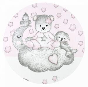 Baby Shop ágynemű huzat 100*135 cm - Csillagos maci rózsaszín
