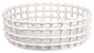 CRAFT kerámia kosár, fehér Ø28 cm