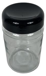 Üveg fűszertartó műanyag tetővel fekete színben (1,4 L-es)