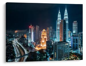 Kép - Éjszaka Kuala Lumpurban (70x50 cm)