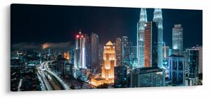 Kép - Éjszaka Kuala Lumpurban (120x50 cm)