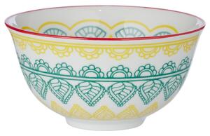 ORNAMENTS tálka 240 ml, sárga-zöld