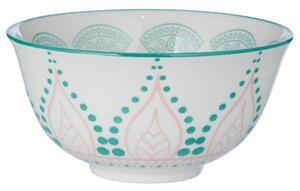 ORNAMENTS tálka 240 ml, zöld-rózsaszín