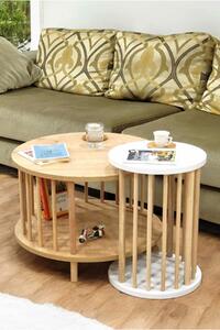 Hanah Home Dohányzóasztal Szett Zafír Tölgy Fehér Peka-Set108