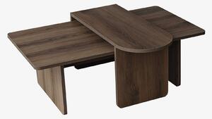 Hanah Home Dohányzóasztal szett Bronze Walnut Paris - Bronz, dió