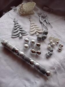 Karácsonyi dekor szett - fehér/ezüst