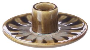 SEVENTIES porcelán gyertyartartó, oliva
