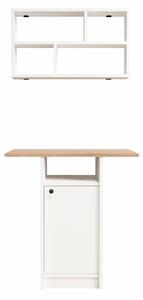 Hanah Home Dining Table & Wall Shelf Set (2 Pieces) White Oak Nord - ND17-SW