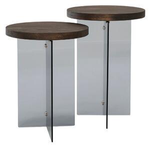 Hanah Home Serenity Dohányzóasztal Szett 2 darabos - dió, sötétszürke
