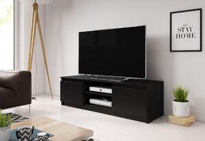 BASTE TV asztal, 120x35,5x38, tölgy wotan/fekete grafit